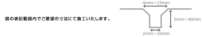 図の表記範囲内でご要望の寸法にて施工いたします。